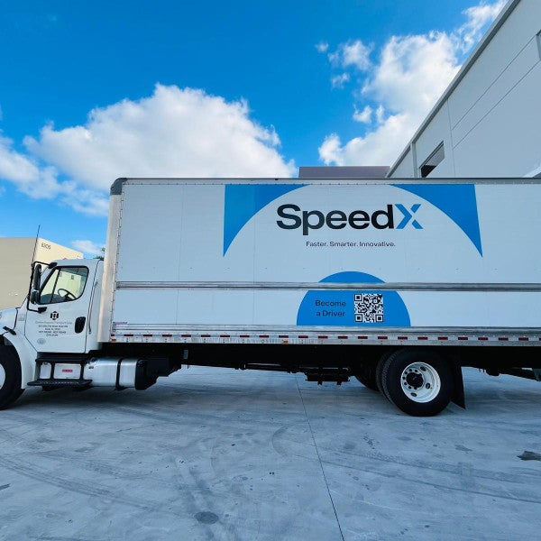 Transport truck partial wrap