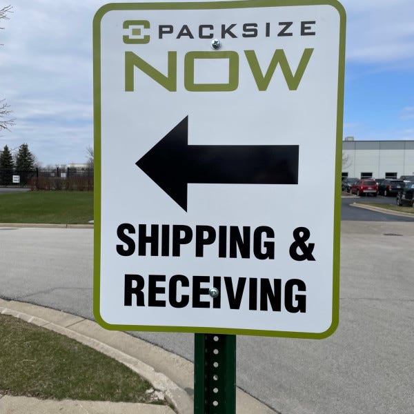 Packsize Wayfinding sign