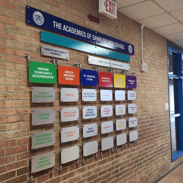 Danbury High School Academies Panel Wall Sign
