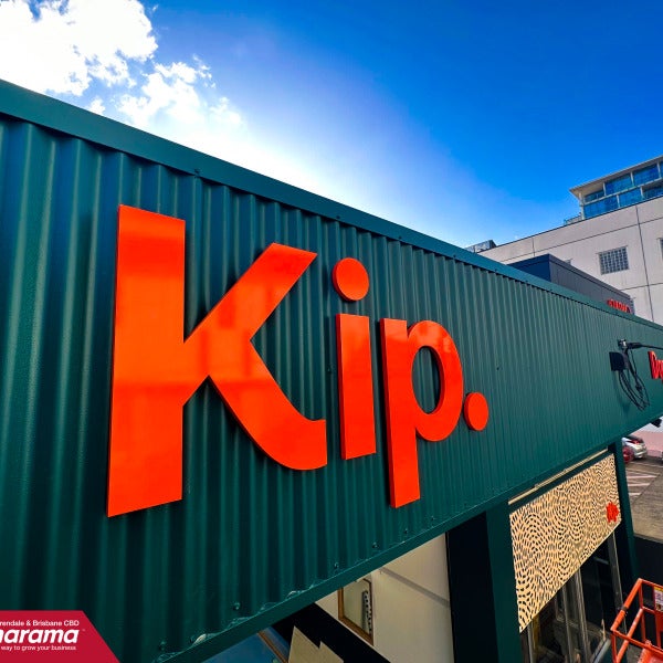 Exciting shop signage for Kip Doggy Daycare in Newstead