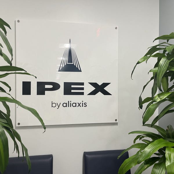 IPEX Interior Acrylic Sign on Standoffs