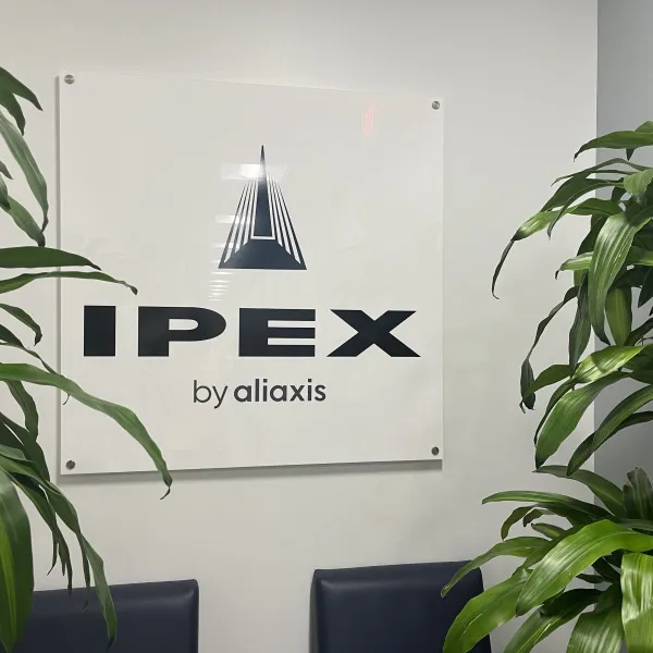 IPEX Interior Acrylic Sign on Standoffs
