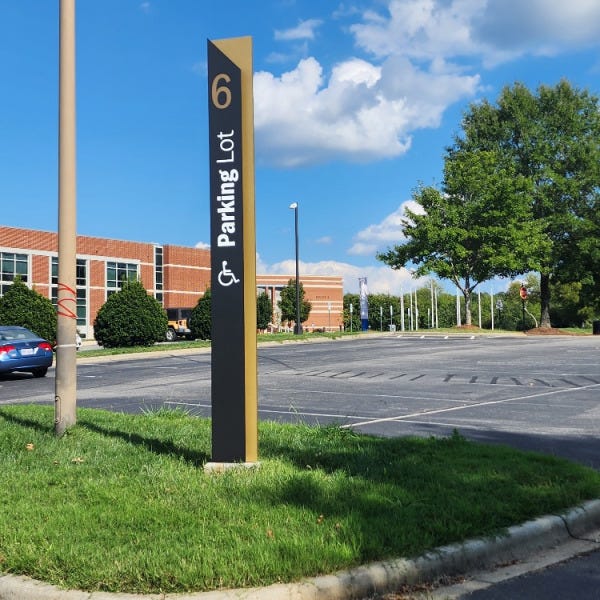 CPCC Parking Lot Sign