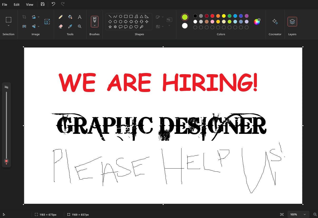 Why did the scarecrow win an award? Because he was outstanding in his field! HIRING -Graphic Design