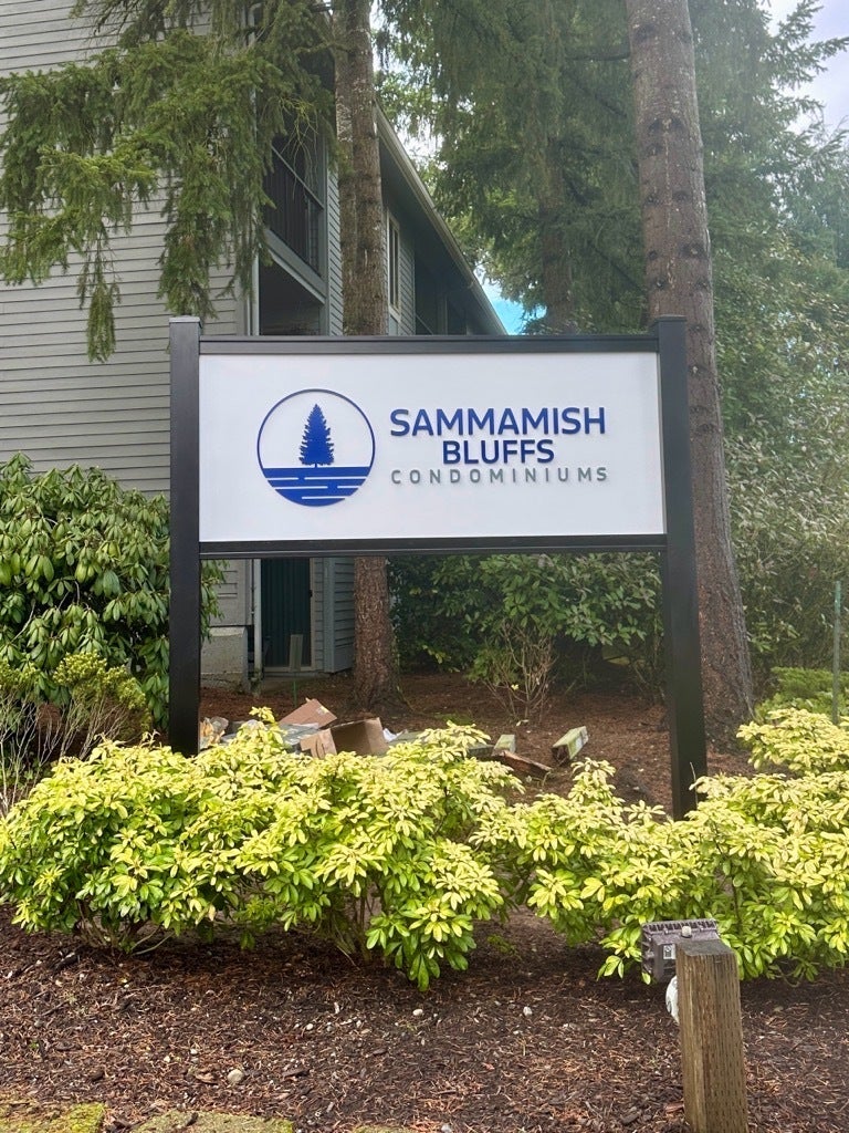 Property Signage Builds Community Identity, Branding and Wayfinding Efficiencies - Sammamish Bluffs, Issaquah, WA