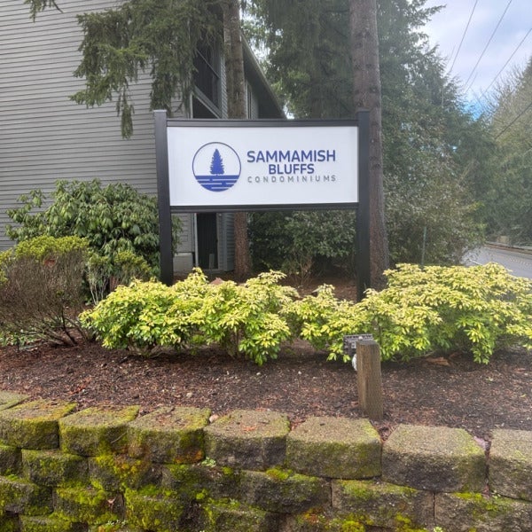 Property Signage Builds Community Identity, Branding and Wayfinding Efficiencies - Sammamish Bluffs, Issaquah, WA