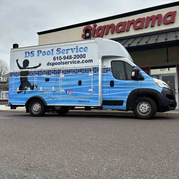 DS Pool Box truck wrap