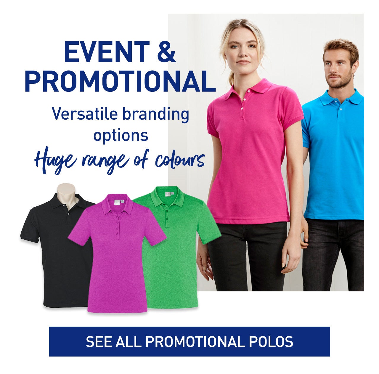 Branded Event and Promo Polo Shirts Brisbane - Printed Polos Brisbane - Fully Promoted Milton