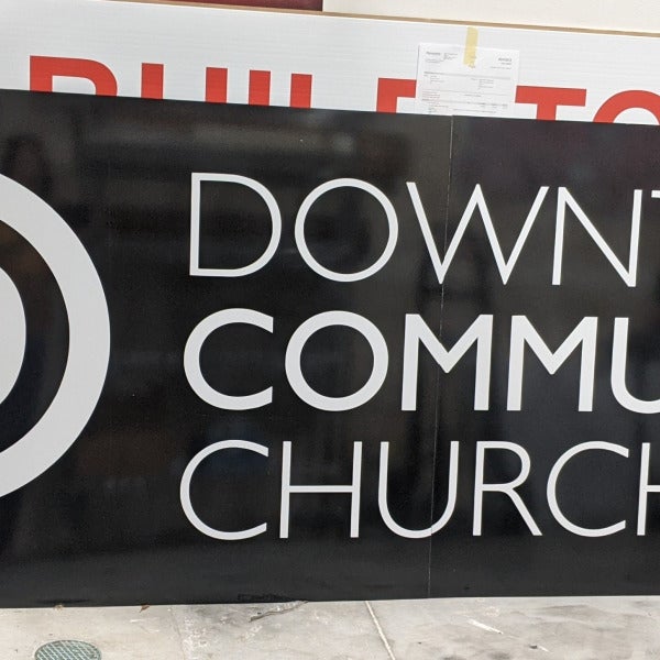 Downtown Community Church Metal Sign