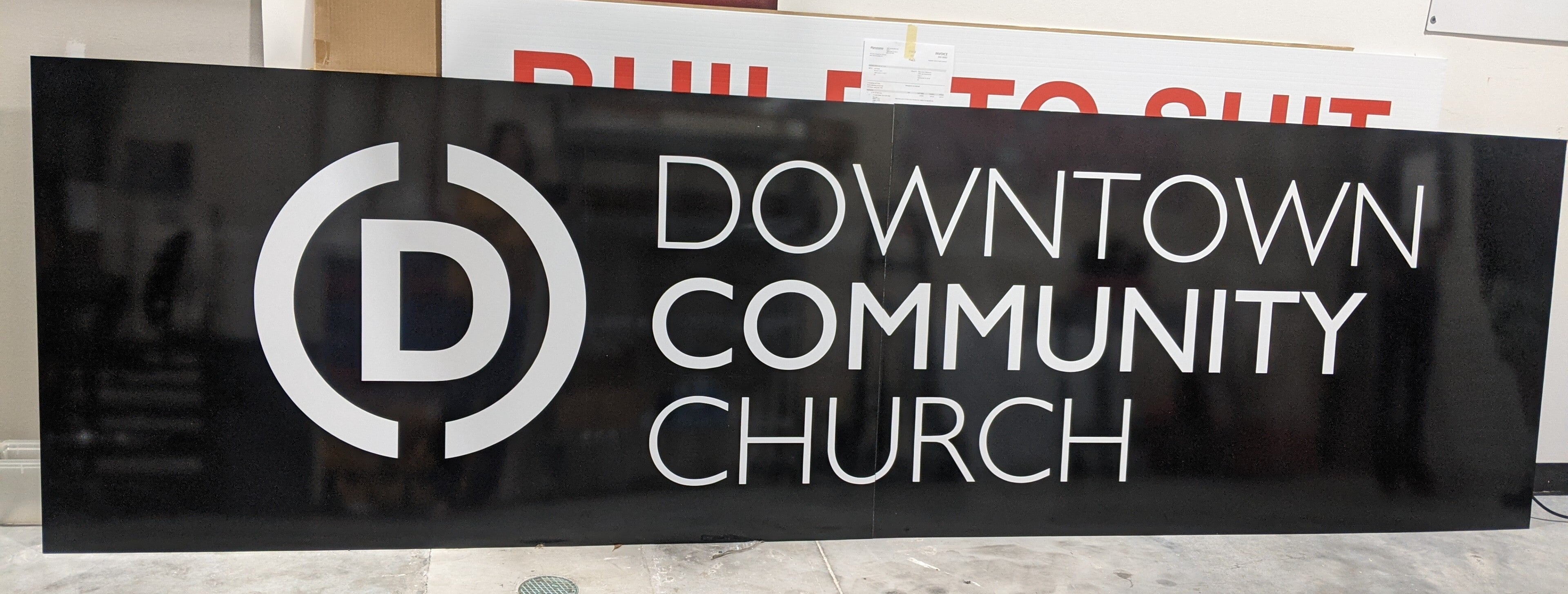 Downtown Community Church Metal Sign