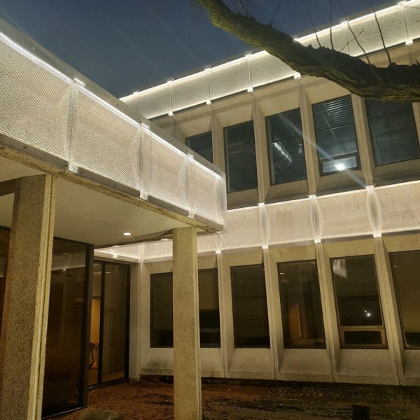 Custom designed,  engineered,  Fabricated and installed Exterior LED light Fixture in Elk Grove, IL for Creative Works and ARCO
