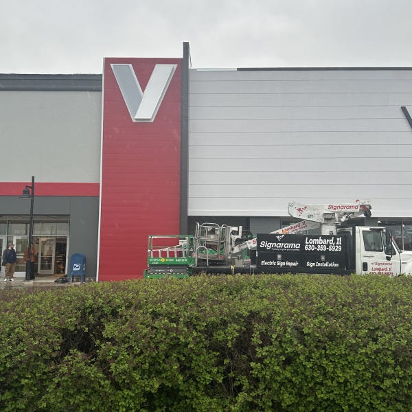 Channel Letters front and back lit halo logo sign Vasa fitness center Oswego IL Signarama Lombard IL