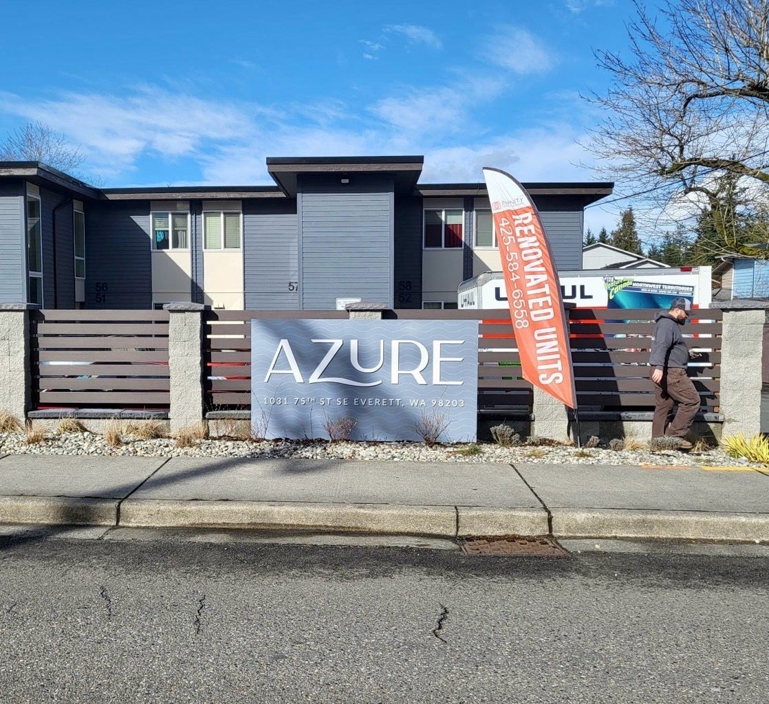 Custom Property Sign Monument for Azure Apartments - Everett, WA
