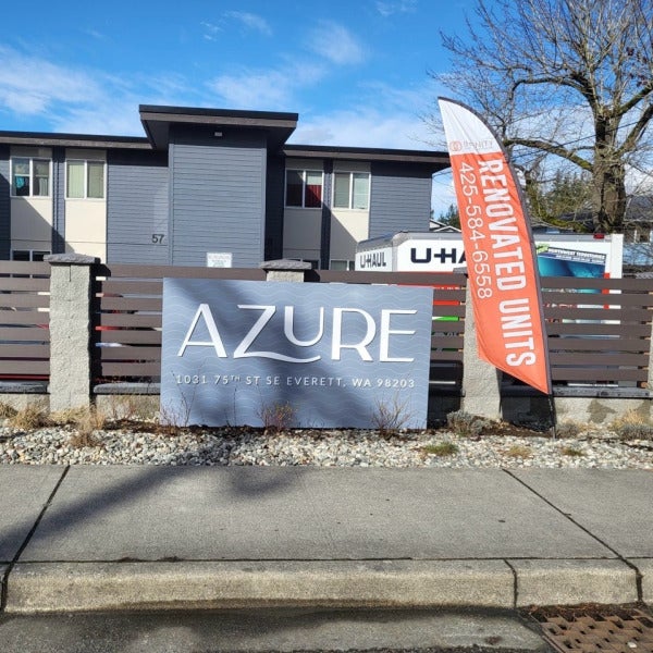 Custom Property Sign Monument for Azure Apartments - Everett, WA