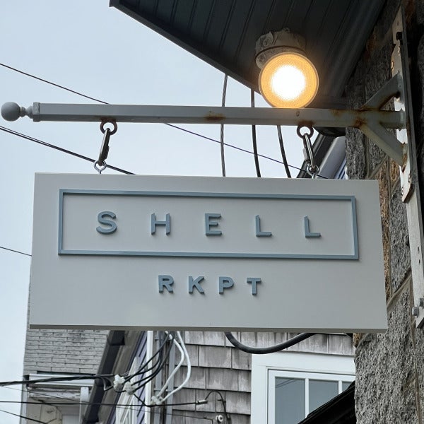 Hanging Sign with Dimensional Letters - Shell - Rockport