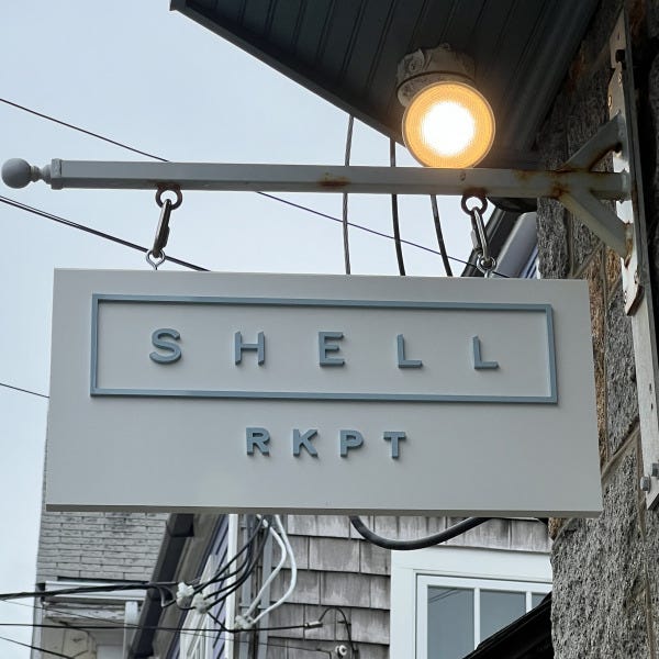 Hanging Sign with Dimensional Letters - Shell - Rockport