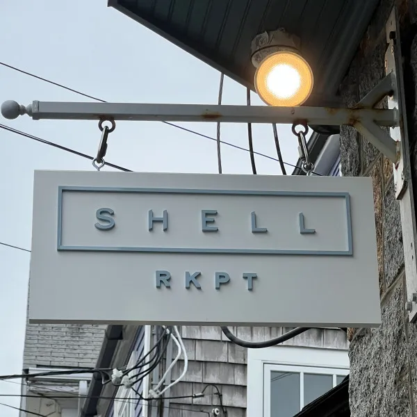 Hanging Sign with Dimensional Letters - Shell - Rockport