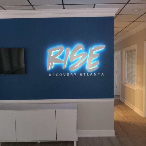Backlit Letters on Reception Wall