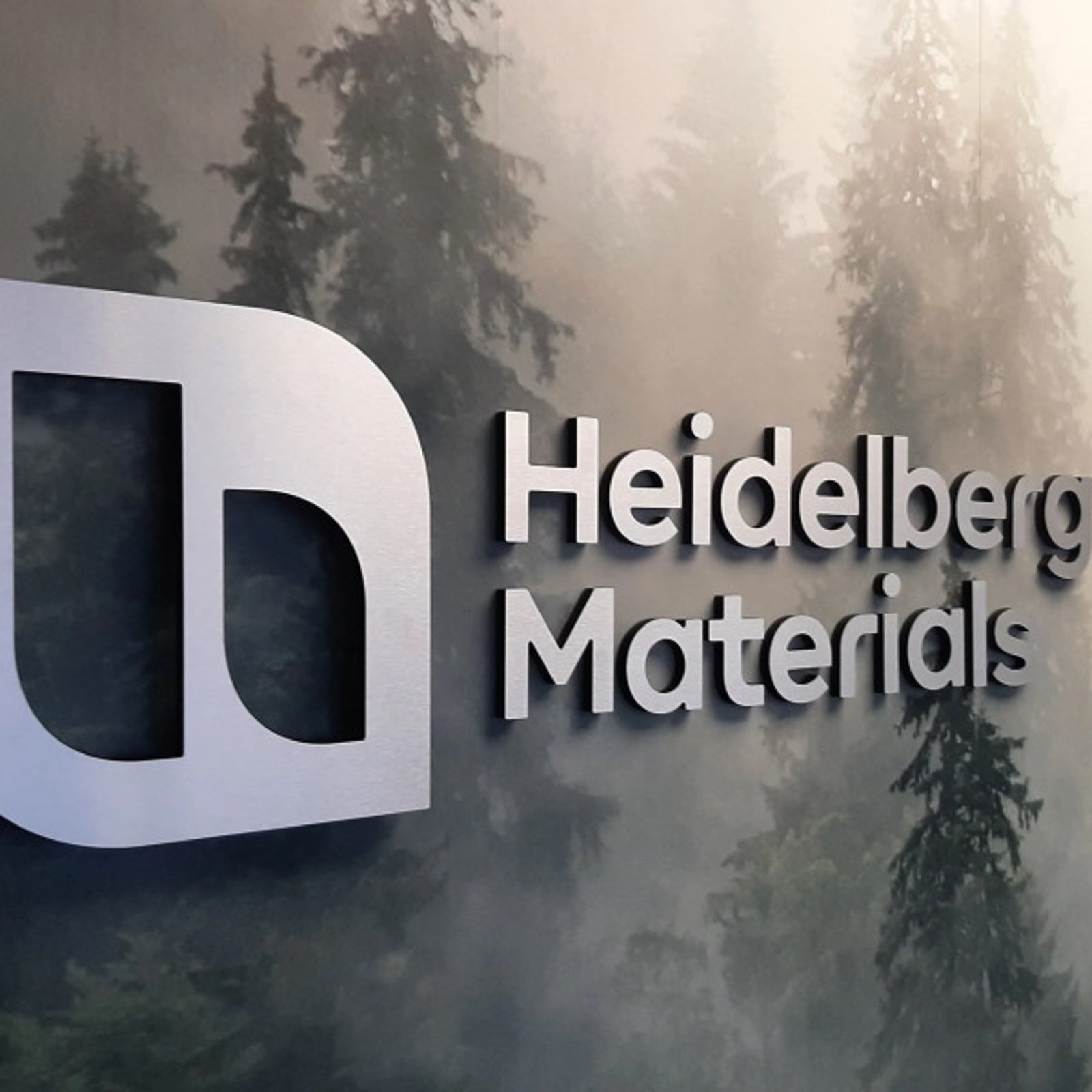 Reception Sign for Heidelberg Materials in Edmonton, AB