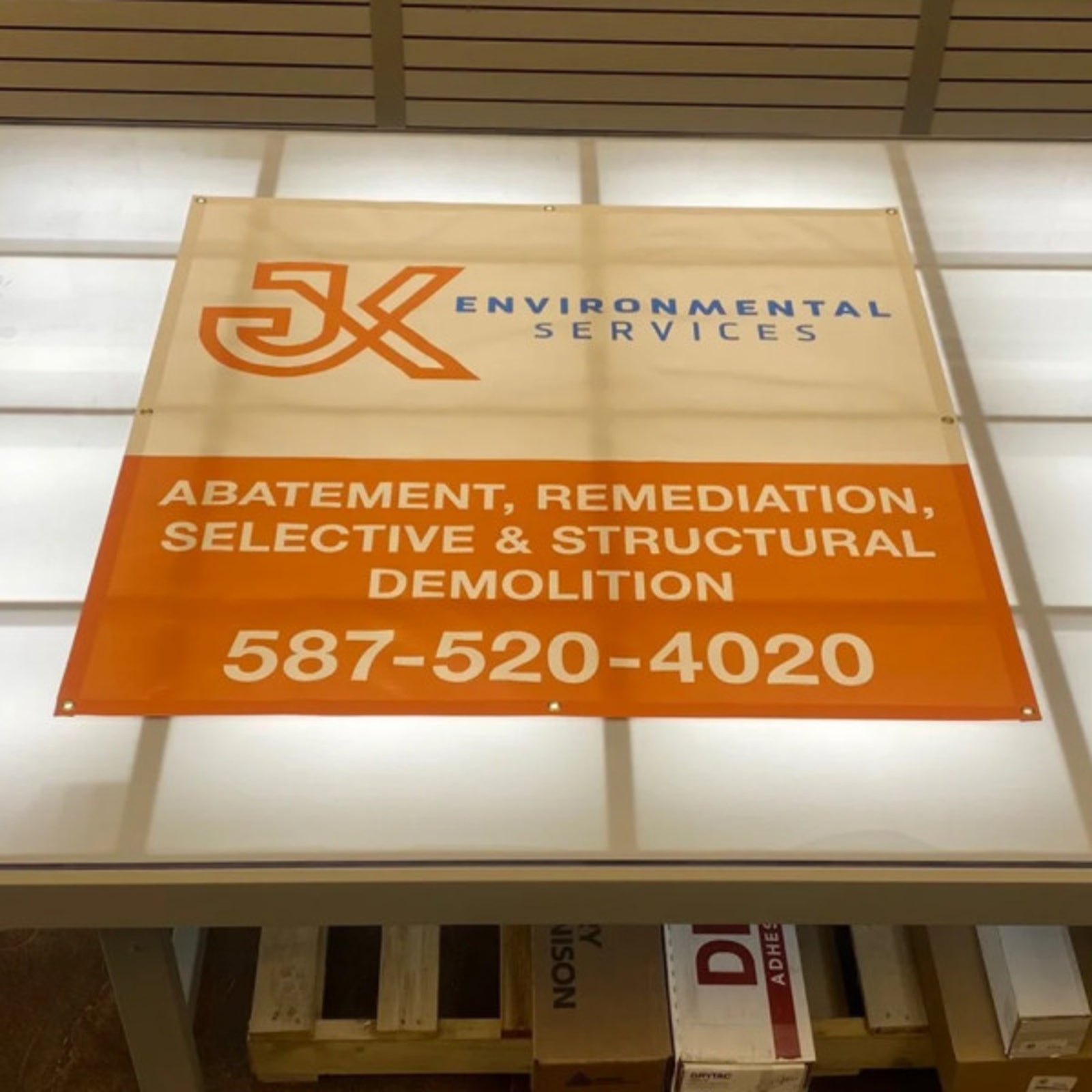 Mesh Banner for JK Environmental in Edmonton, AB