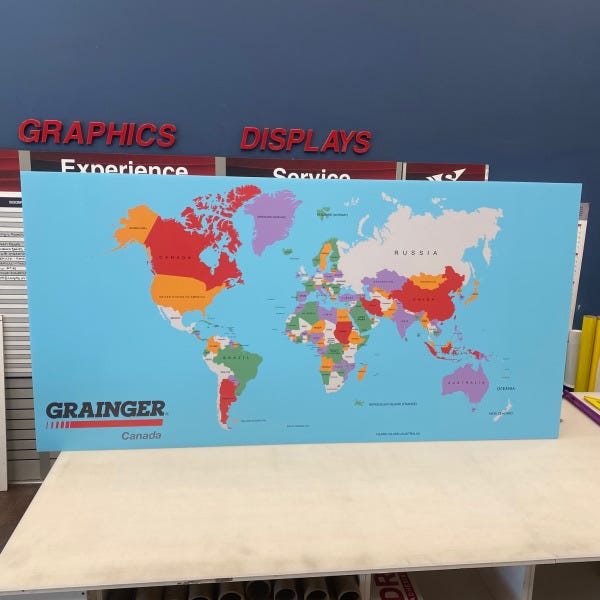 Custom World Map for Grainger in Edmonton, AB