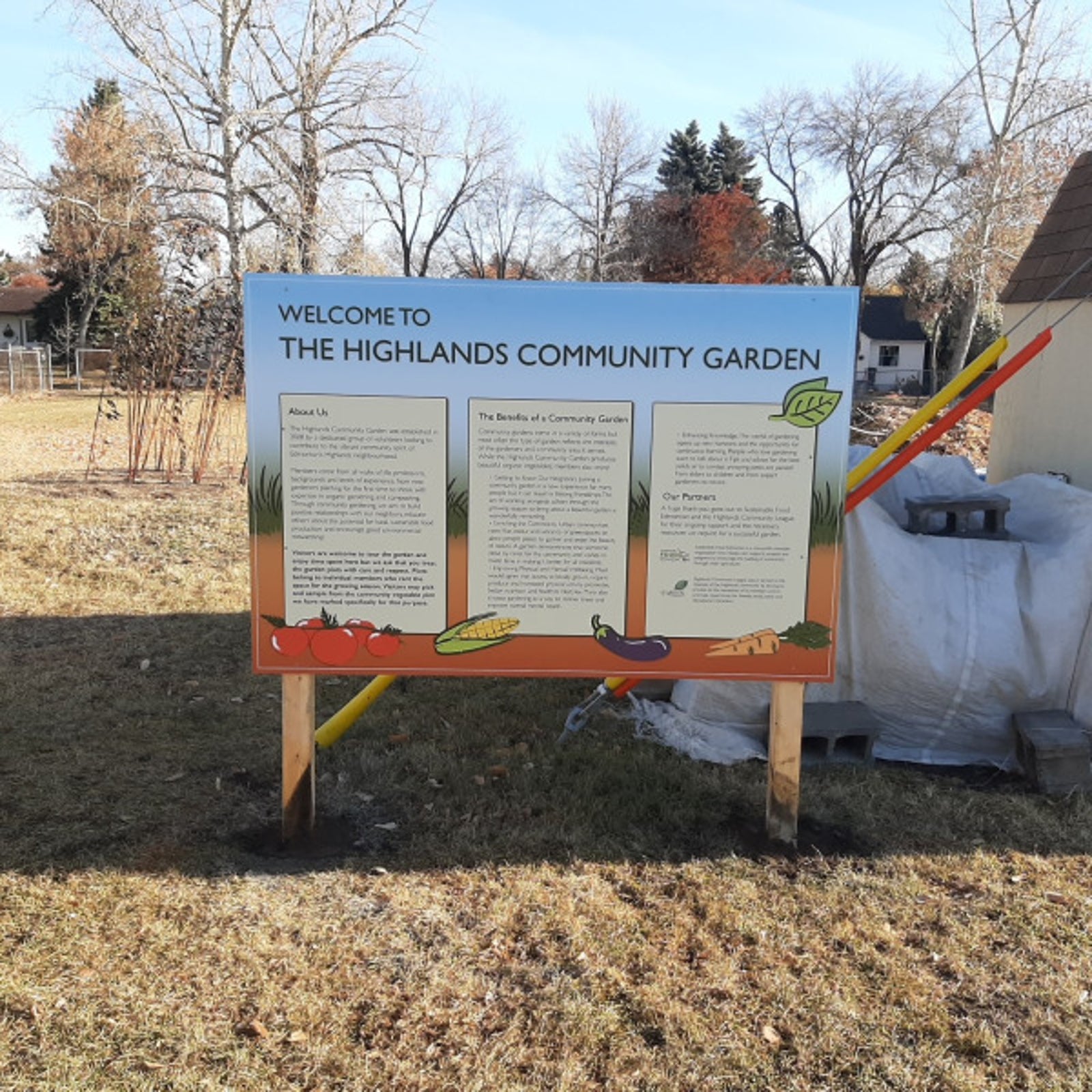 Post & Panel Community Garden Sign in Edmonton, AB