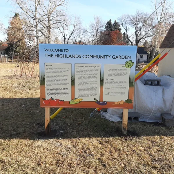 Post & Panel Community Garden Sign in Edmonton, AB