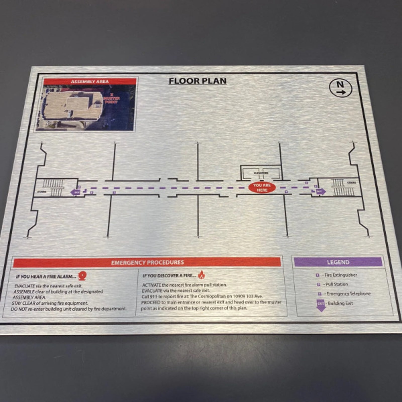 Aluminum Floor Plan wayfinding sign in Edmonton, AB