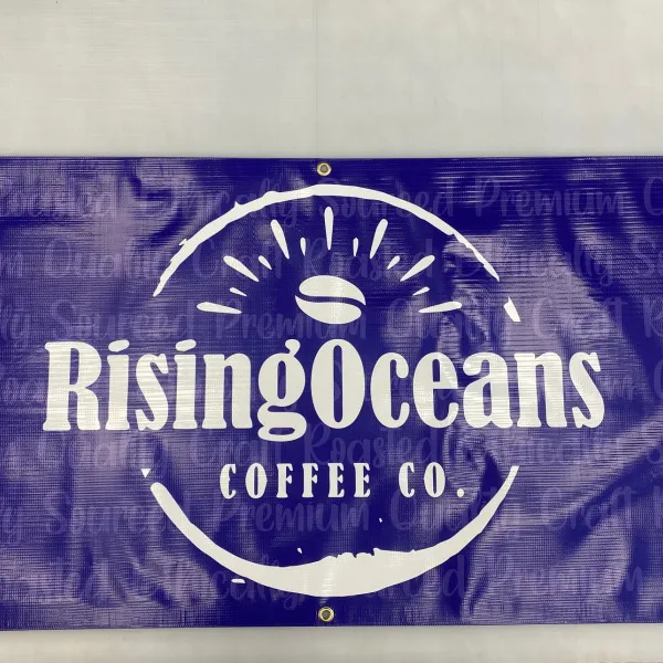 Vinyl Banner for Rising Oceans Coffee in Edmonton, AB