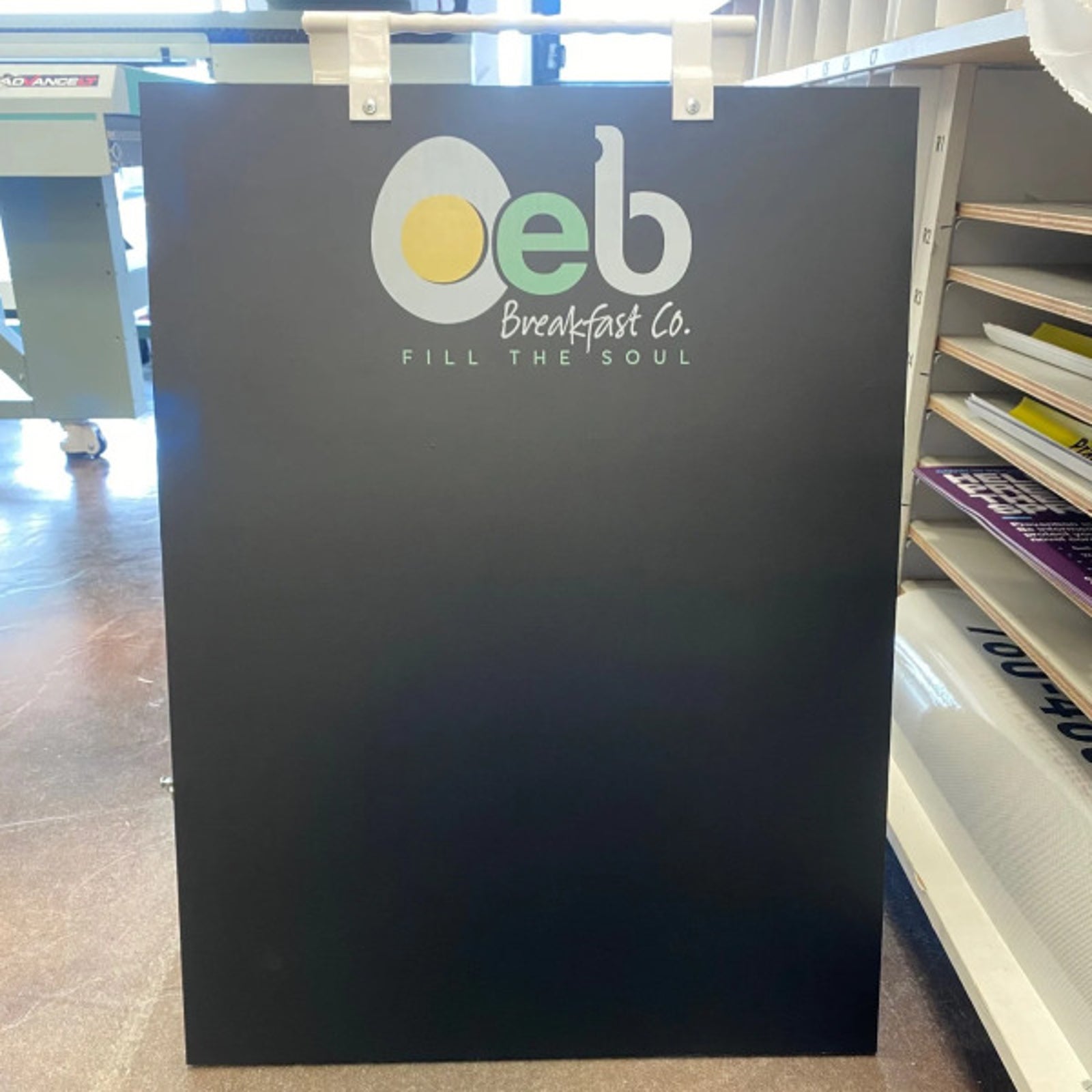 A-Frame Chalkboard Sign for OEB Breakfast  in Edmonton, AB