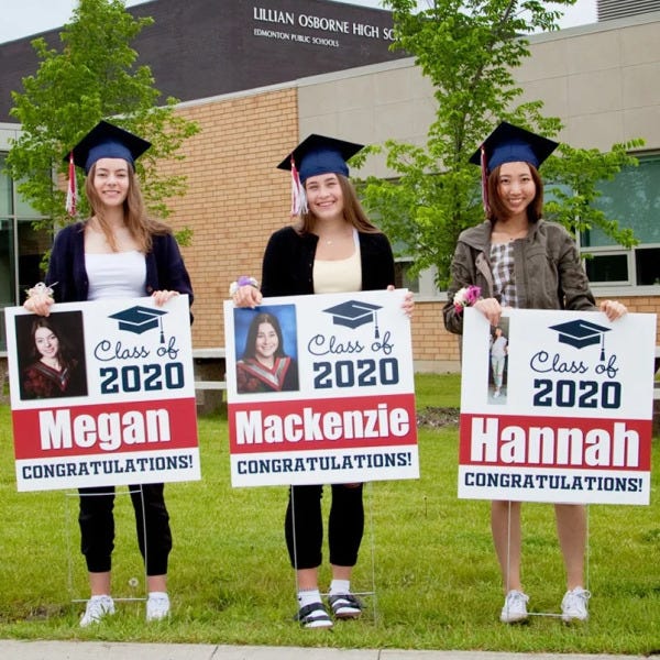 Temporary Coroplast Graduation Signage in Edmonton, AB
