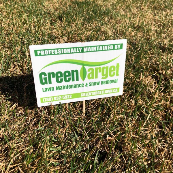 Yard Sign for Green Target in Edmonton, AB