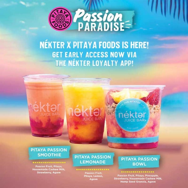 Get a Taste of the Tropics: Nékter Juice Bar and Pitaya Foods Debut Limited-Time Collab with Summertime Sensations Get a Taste of the Tropics: Nékter Juice Bar and Pitaya Foods Debut Limited-Time Collab with Summertime Sensations