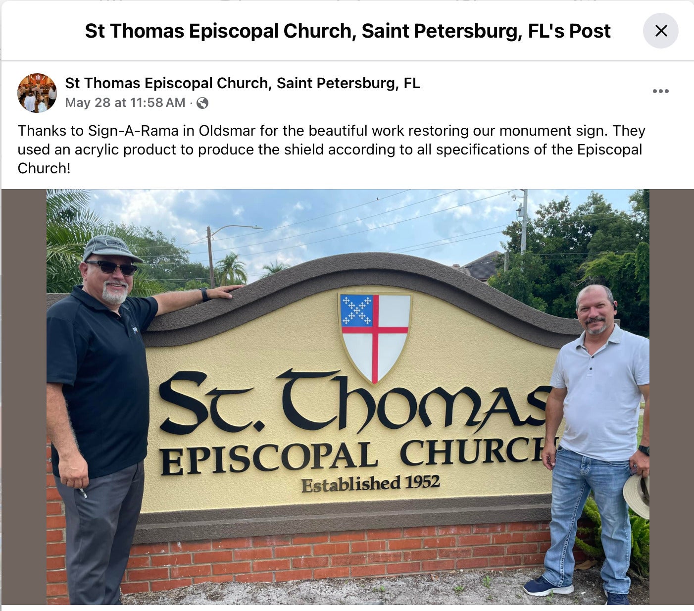Giving an old sign new life for St. Thomas!