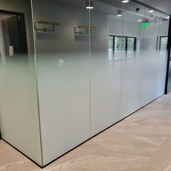 Frosted Graphics Offers Privacy and Enhances the Look of Business Park - Bellevue, WA
