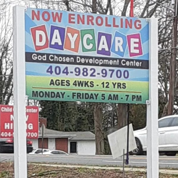 Daycare Pylon Sign