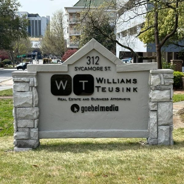 William's Teusink Monument Sign & Dimensional Letters 1