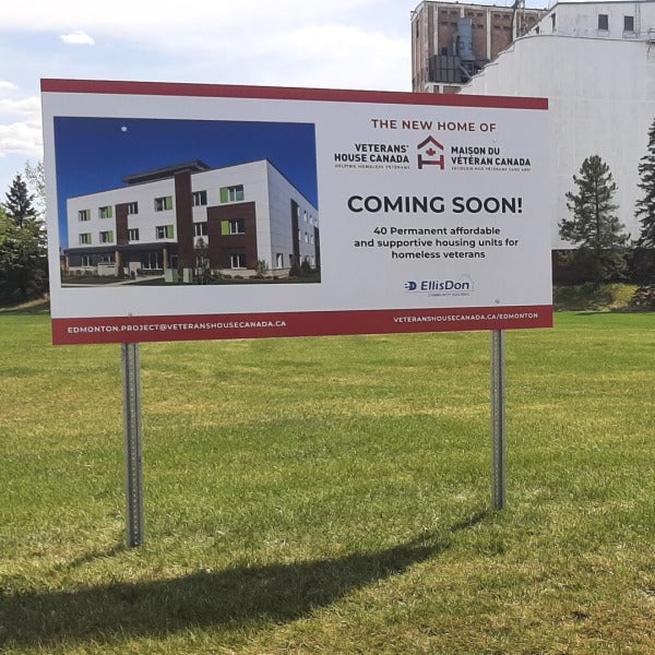ACP Post & Panel Sign for Veterans' House Canada in Edmonton, AB