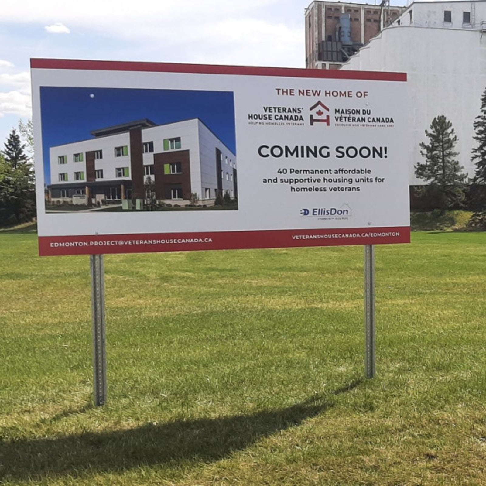 ACP Post & Panel Sign for Veterans' House Canada in Edmonton, AB