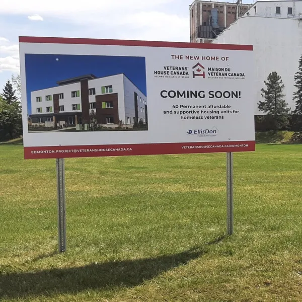 ACP Post & Panel Sign for Veterans' House Canada in Edmonton, AB