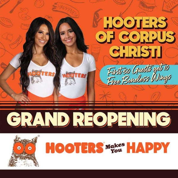 Corpus Christi Hooters' Fire-Hot Reopening Celebration: Free Wings and All-New Island Bar! Corpus Christi Hooters' Fire-Hot Reopening Celebration: Free Wings and All-New Island Bar!