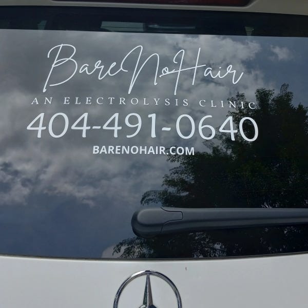 Bare No Hair Rear Window Decal