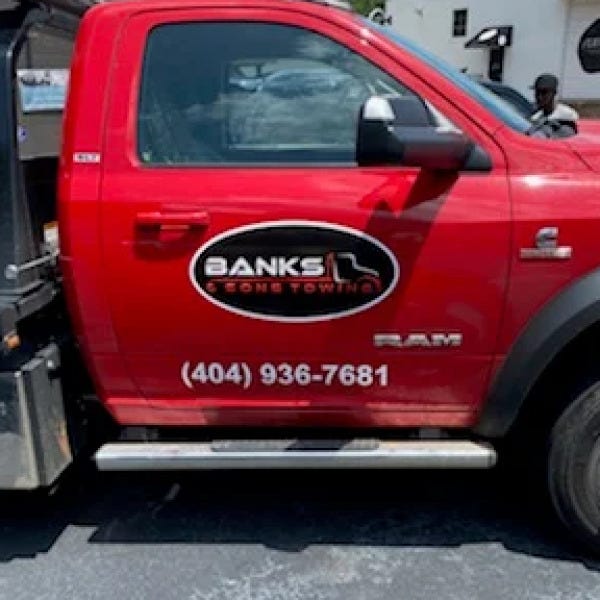 Banks and Sons Towing Truck Decals 1