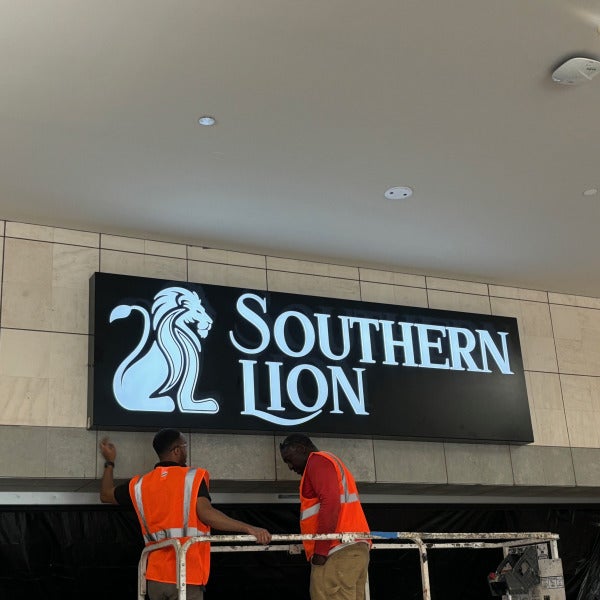 Southern Lion Push Through Acrylic Storefront Sign