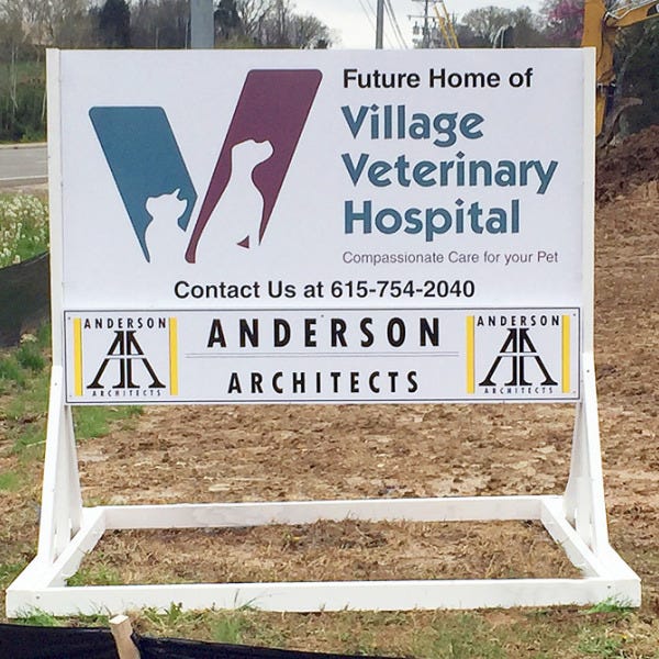 Village Vet Construction Sign