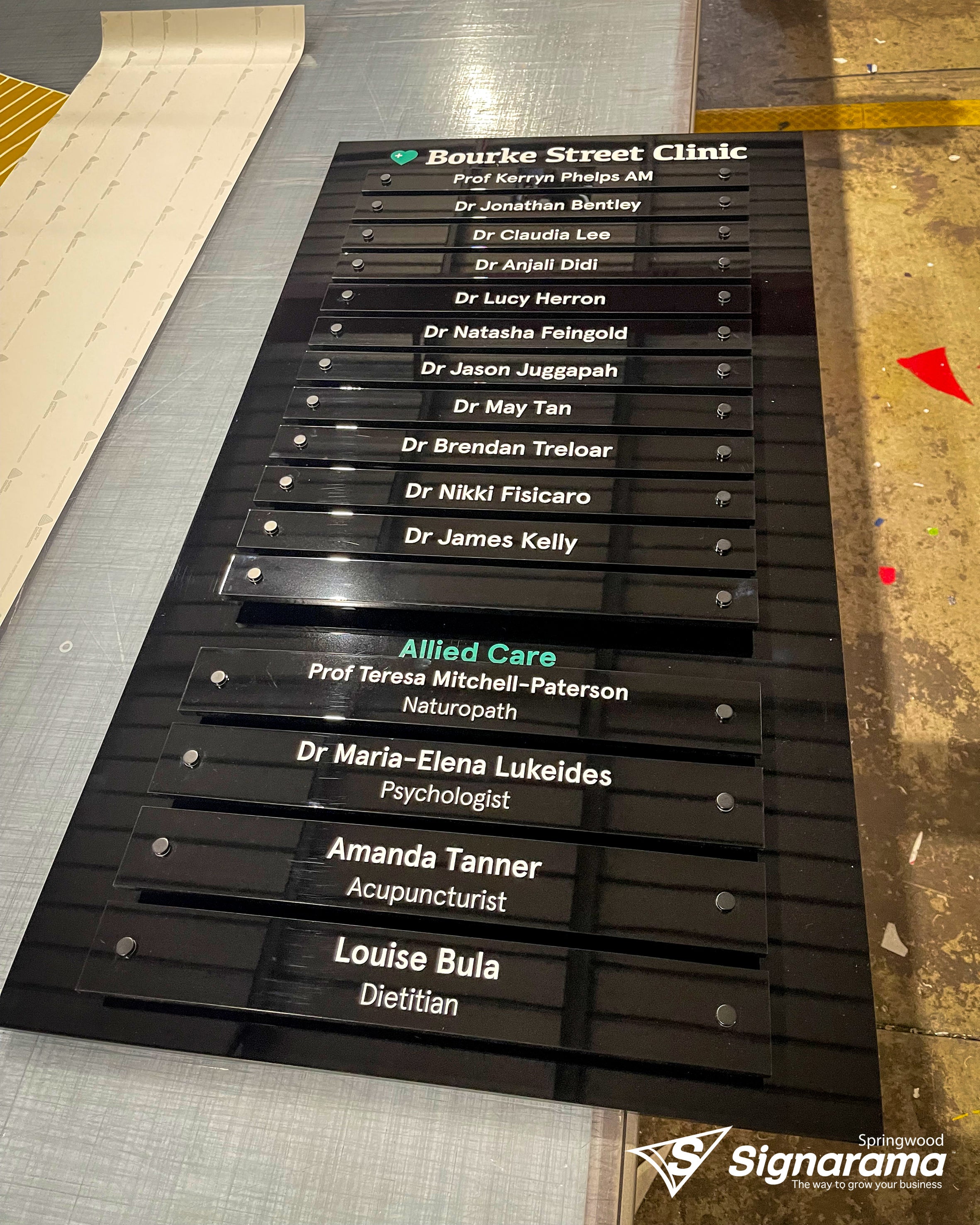 prodeuce - Black Acrylic directory board