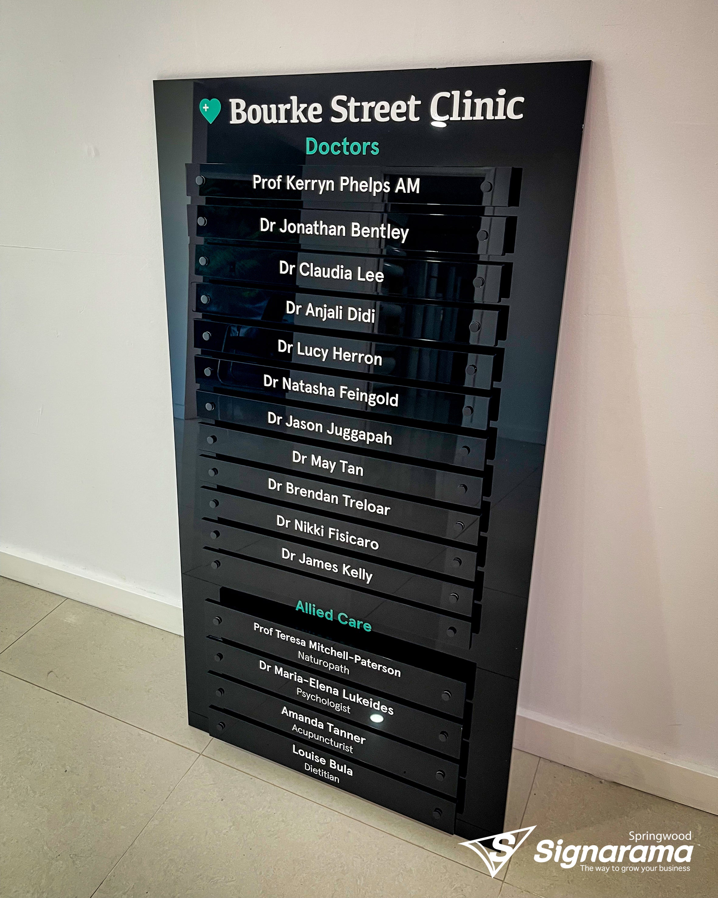 prodeuce - Black Acrylic directory board