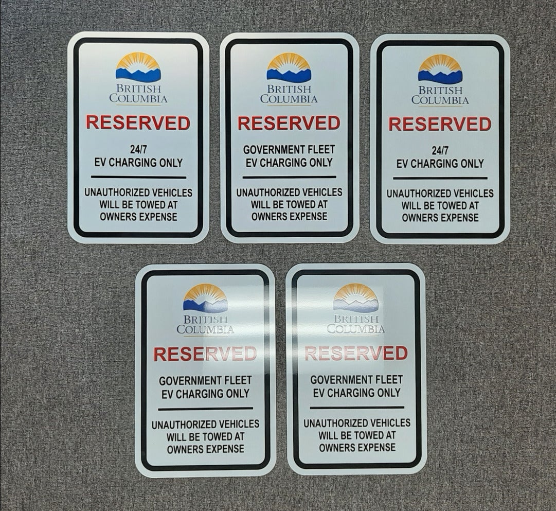 Branded Parking Signs for British Columbia Goverment Office in Coquitlam