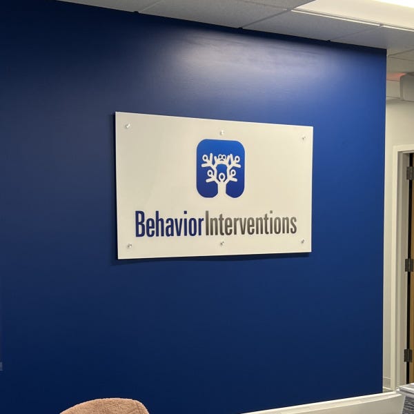 Behavior health Interventions Reception sign