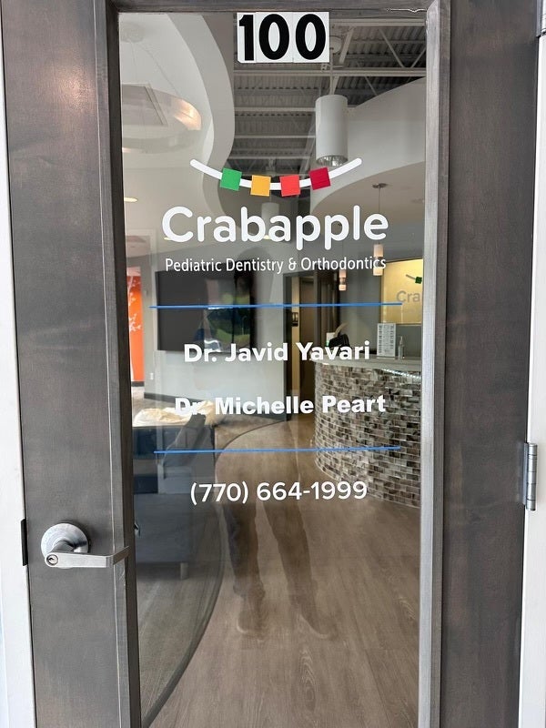 Door Decal with Crabapple Pediatric Dentistry and Orthodontics